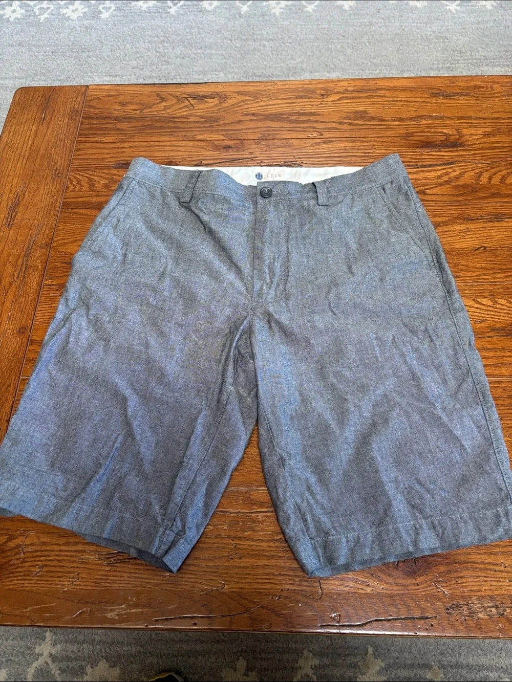 J. Crew Club Chambray Chino Shorts Cotton Preppy Coastal Gray Men’s Size 31